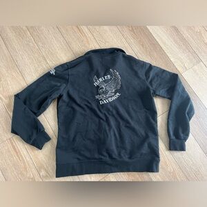 Women's Harley Davidson Black Bedazzled Zip-up Size L